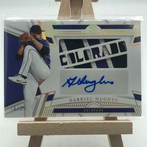 Gabriel Hughes Game-Worn Patch Sticker Auto